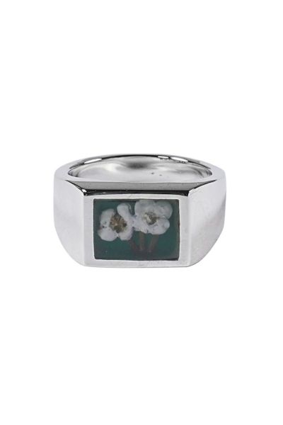 XOLO(ショロ)Signet Ring with Green Flower シグネットリング グリーンフラワー XOR043