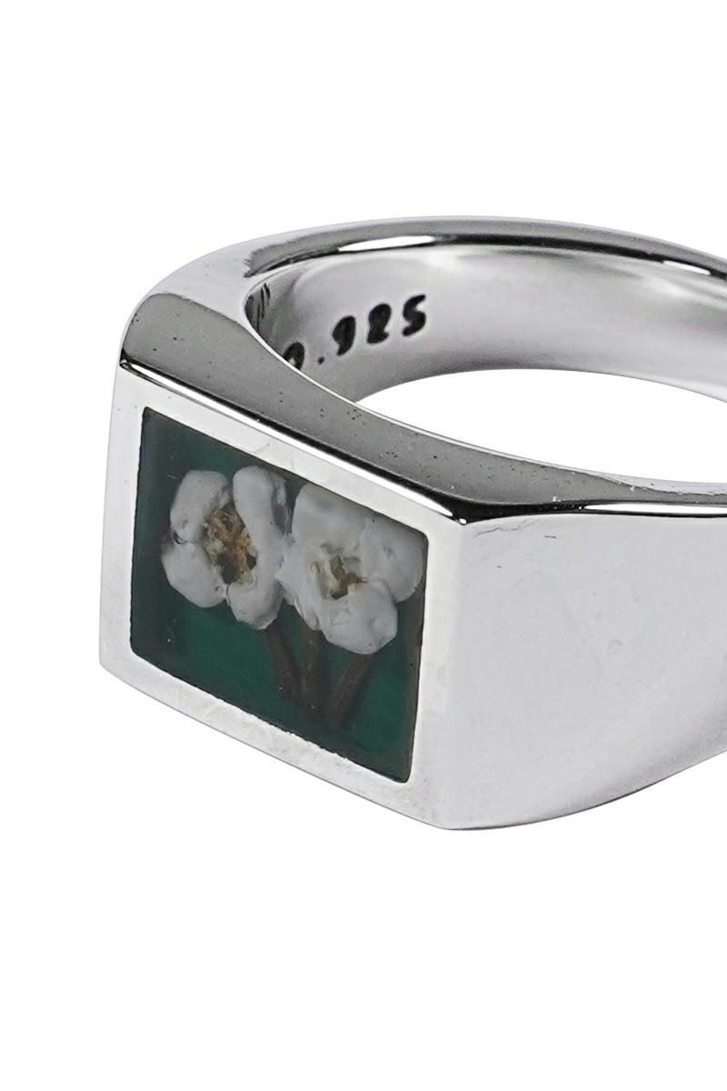 XOLO(ショロ)Signet Ring with Green Flower シグネットリング グリーンフラワー XOR043 -2