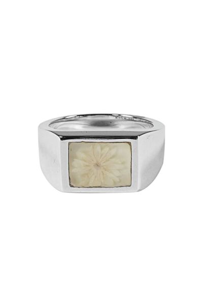 XOLO(ショロ)Signet Ring with White Flower シグネットリング ホワイトフラワー XOR045