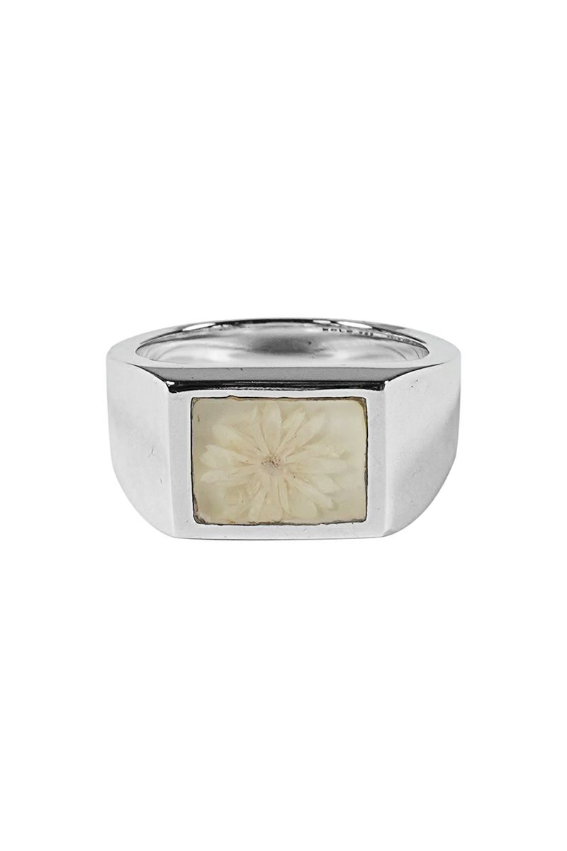 XOLO(ショロ)Signet Ring with White Flower シグネットリング ホワイトフラワー XOR045