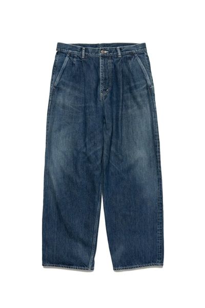 Graphpaper(グラフペーパー)Selvage Denim Two Tuck Pants-DARK FADE- セルビッチデニムツータックパンツ GU241-40188DB