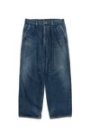 Graphpaper(グラフペーパー)Selvage Denim Two Tuck Pants-DARK FADE- セルビッチデニムツータックパンツ GU241-40188DB