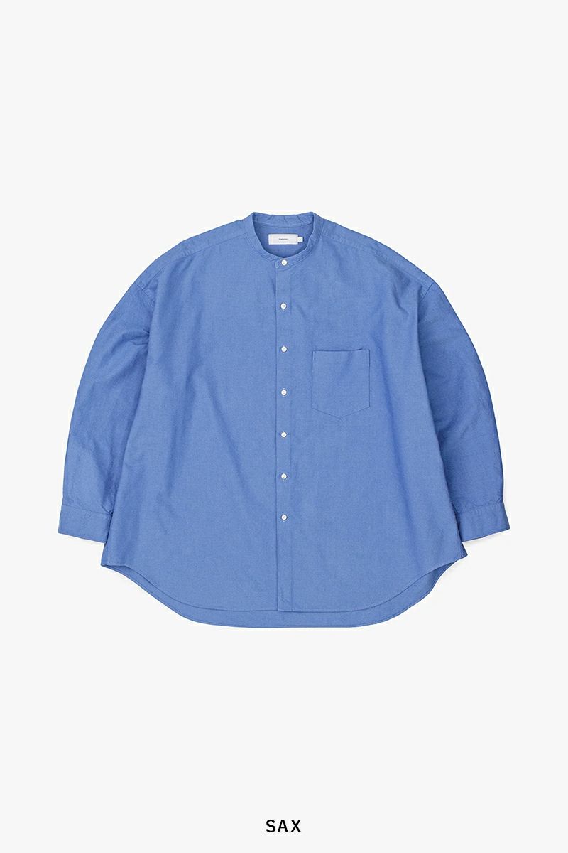 【人気デザイン】グラフペーパー★バンドカラーシャツ Graphpaper (グラフペーパー) Broad L/S Oversized Band Collar