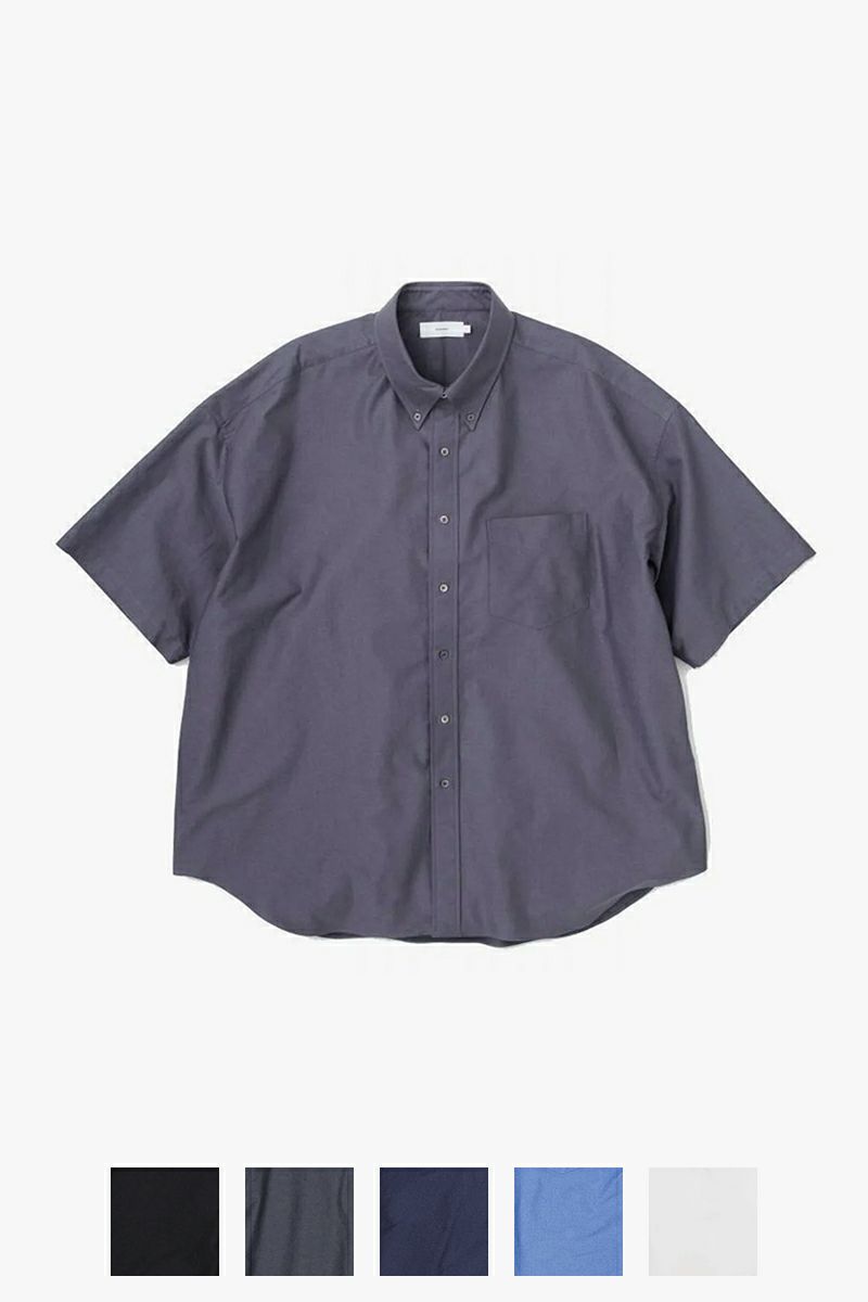 Graphpaper(グラフペーパー)Oxford S/S Oversized B.D Shirt オックスフォード半袖オーバーサイズボタンダウンシャツ GM241-50023B