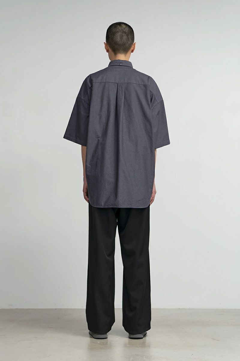 Graphpaper(グラフペーパー)Oxford S/S Oversized B.D Shirt オックスフォード半袖オーバーサイズボタンダウンシャツ GM241-50023B -3