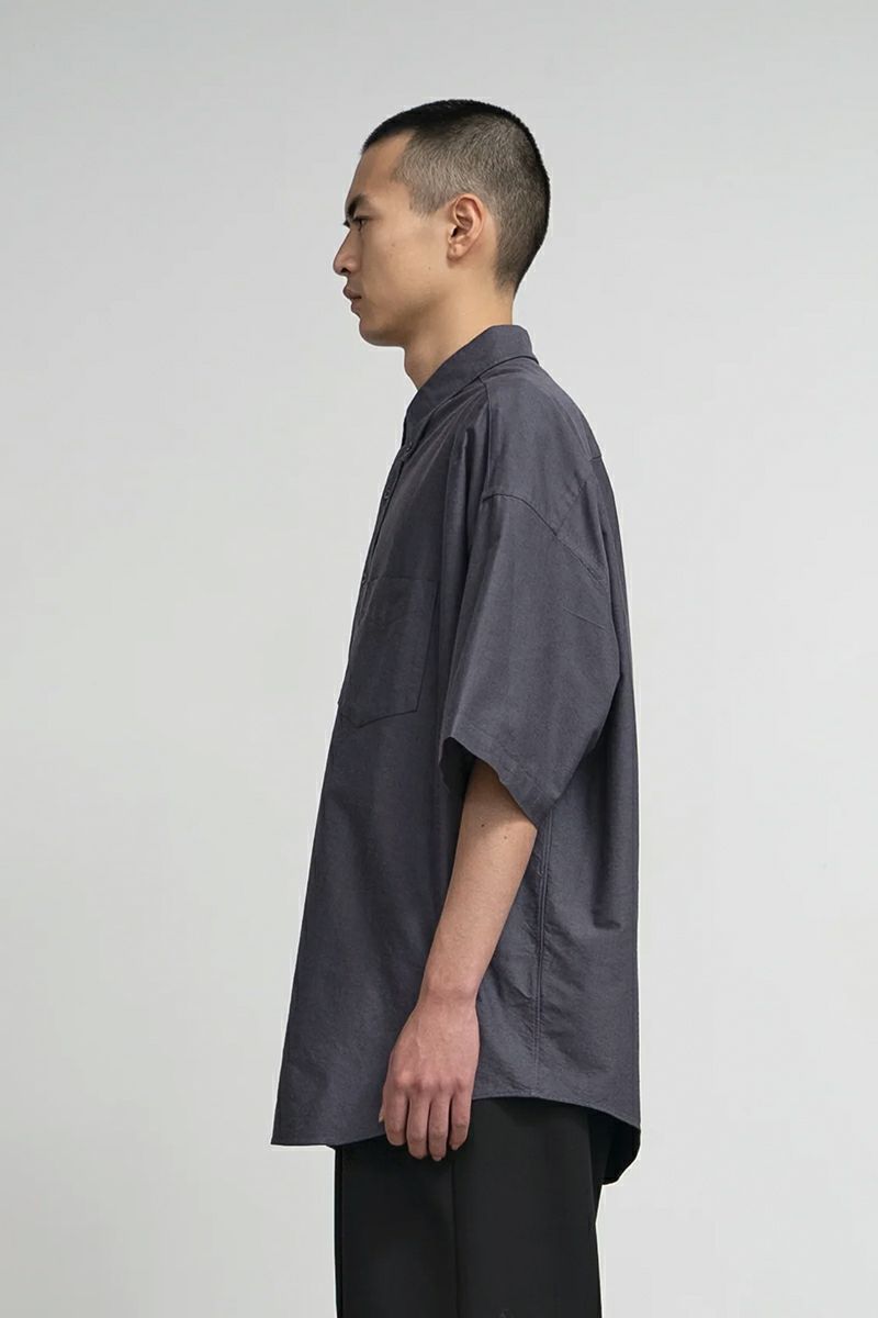 Graphpaper(グラフペーパー)Oxford S/S Oversized B.D Shirt オックスフォード半袖オーバーサイズボタンダウンシャツ GM241-50023B -5