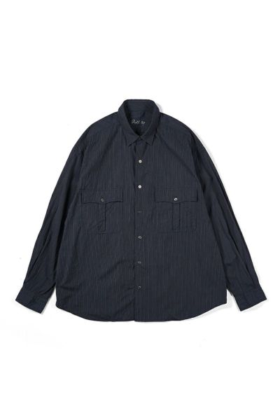 【再入荷人気】ポータークラシック　新品未使用　ロールアップシャツ　XSサイズ ネイビー シャツ