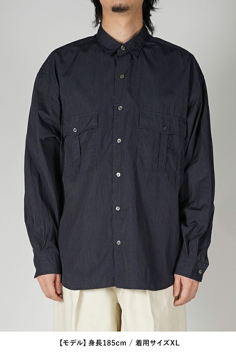 Porter Classic(ポータークラシック)ROLL UP PIN STRIPE SHIRT ロールアップピンストライプシャツ PC-016-2757 -7