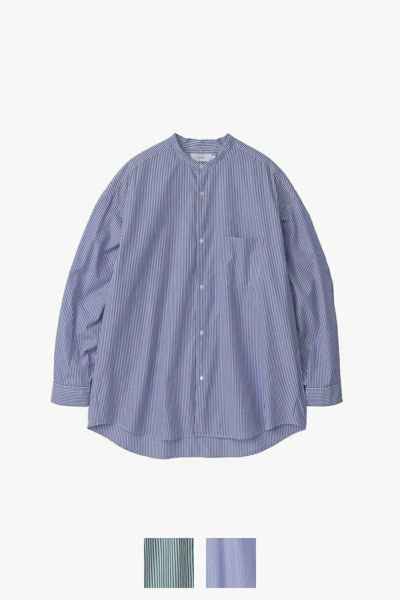 Graphpaper(グラフペーパー)Broad L/S Oversized Band Collar Shirt ブロードオーバーサイズバンドカラー長袖シャツ GM241-50002STB