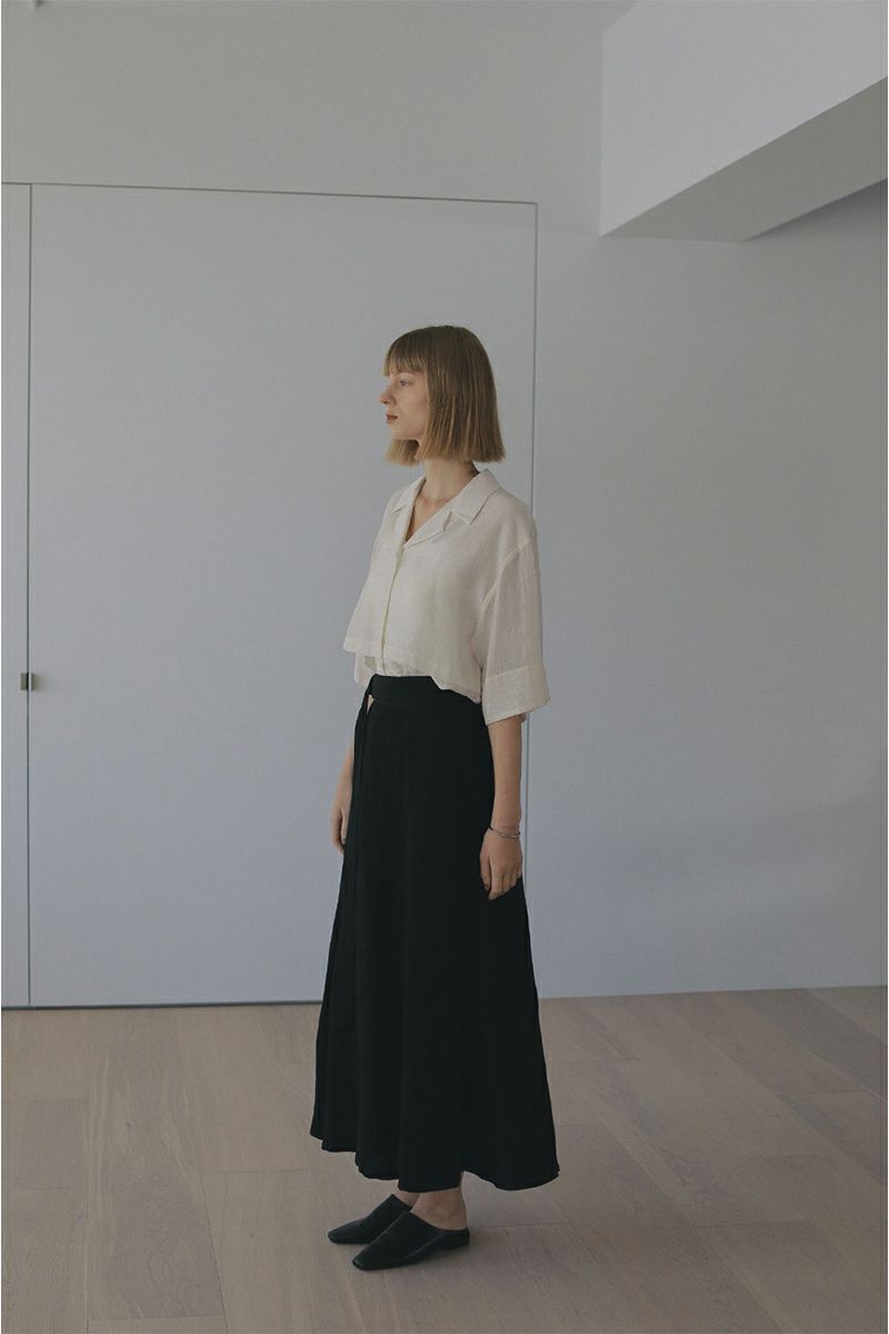 MANOF(マノフ)BELTED TUCK FLARE SKIRT ベルテッドタックフレアスカート 86109-6042 -2