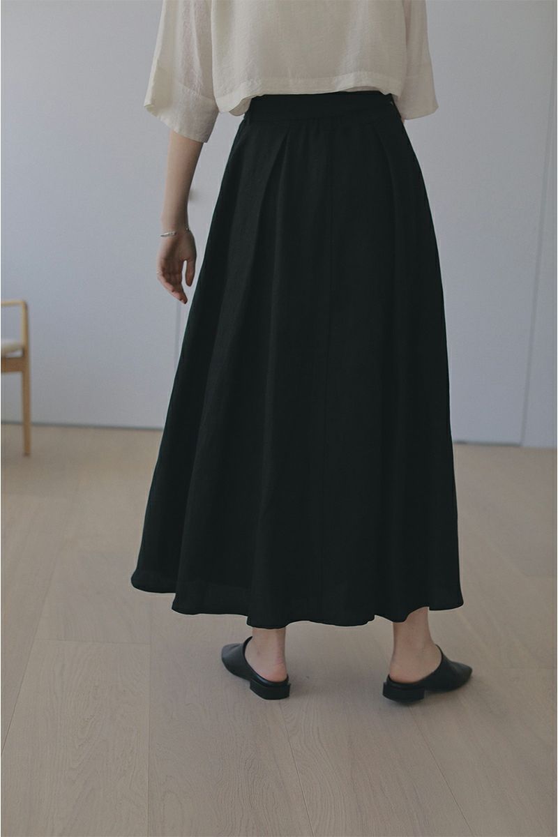 MANOF(マノフ)BELTED TUCK FLARE SKIRT ベルテッドタックフレアスカート 86109-6042 -4