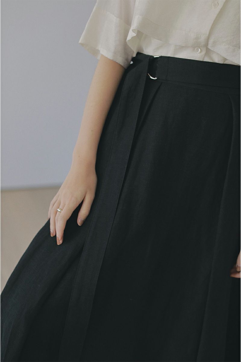 MANOF(マノフ)BELTED TUCK FLARE SKIRT ベルテッドタックフレアスカート 86109-6042 -5