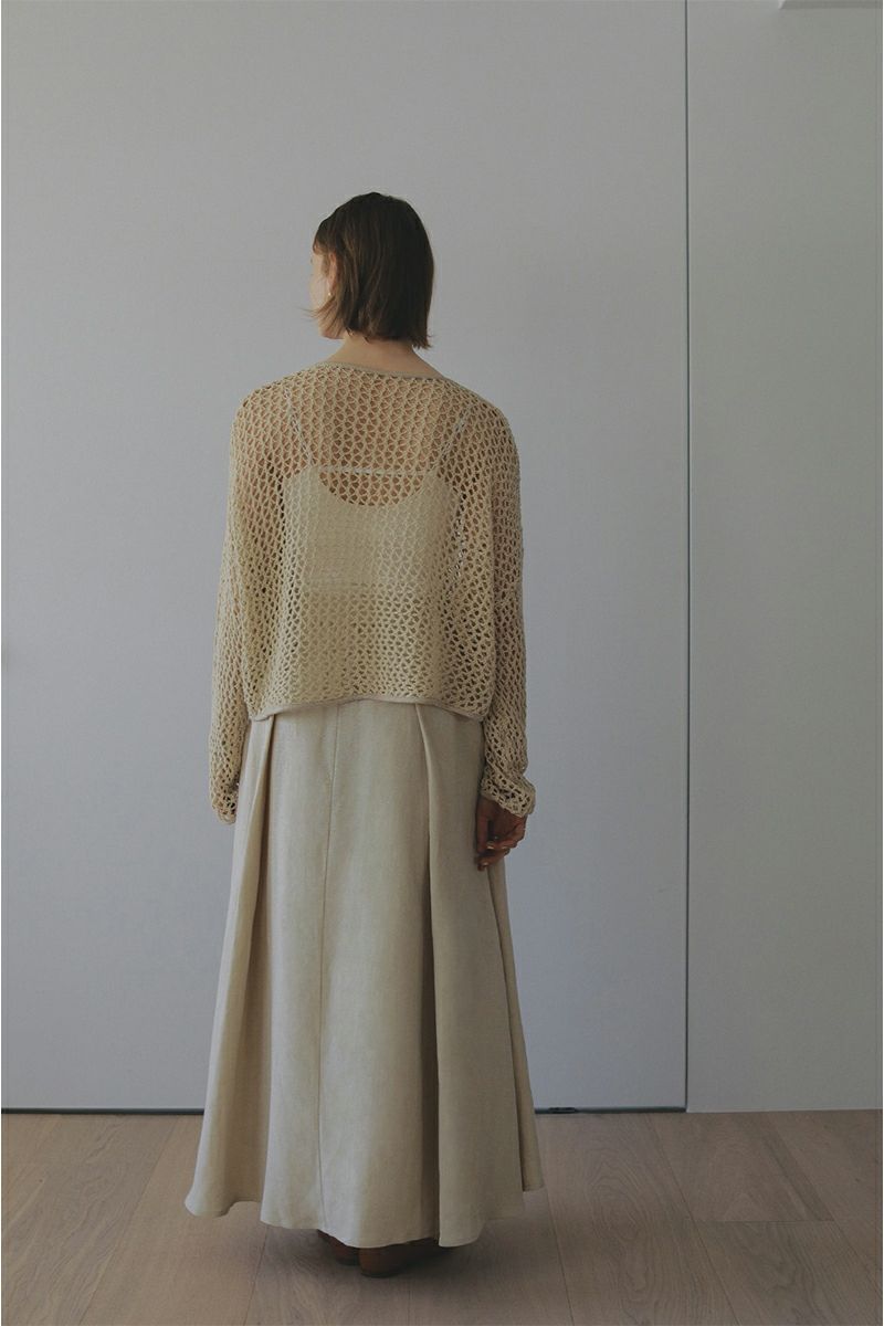 MANOF(マノフ)BELTED TUCK FLARE SKIRT ベルテッドタックフレアスカート 86109-6042 -7