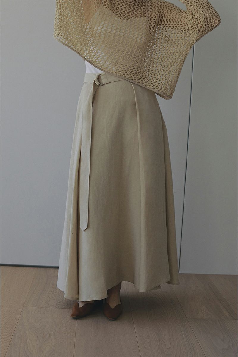 MANOF(マノフ)BELTED TUCK FLARE SKIRT ベルテッドタックフレアスカート 86109-6042 -8