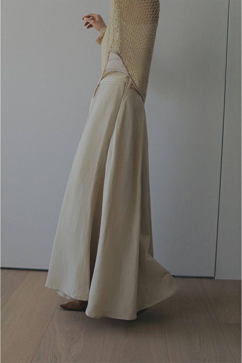 MANOF(マノフ)BELTED TUCK FLARE SKIRT ベルテッドタックフレアスカート 86109-6042 -9