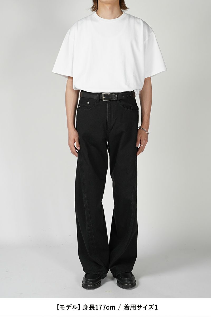 NVRFRGT(ネバーフォーゲット)3D TWISTED WIDE LEG 3Dツイステッドワイドレッグ NF241P08A -4