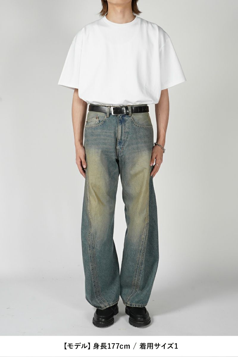 NVRFRGT(ネバーフォーゲット)3D TWISTED WIDE LEG 3Dツイステッドワイドレッグ NF241P08B -4