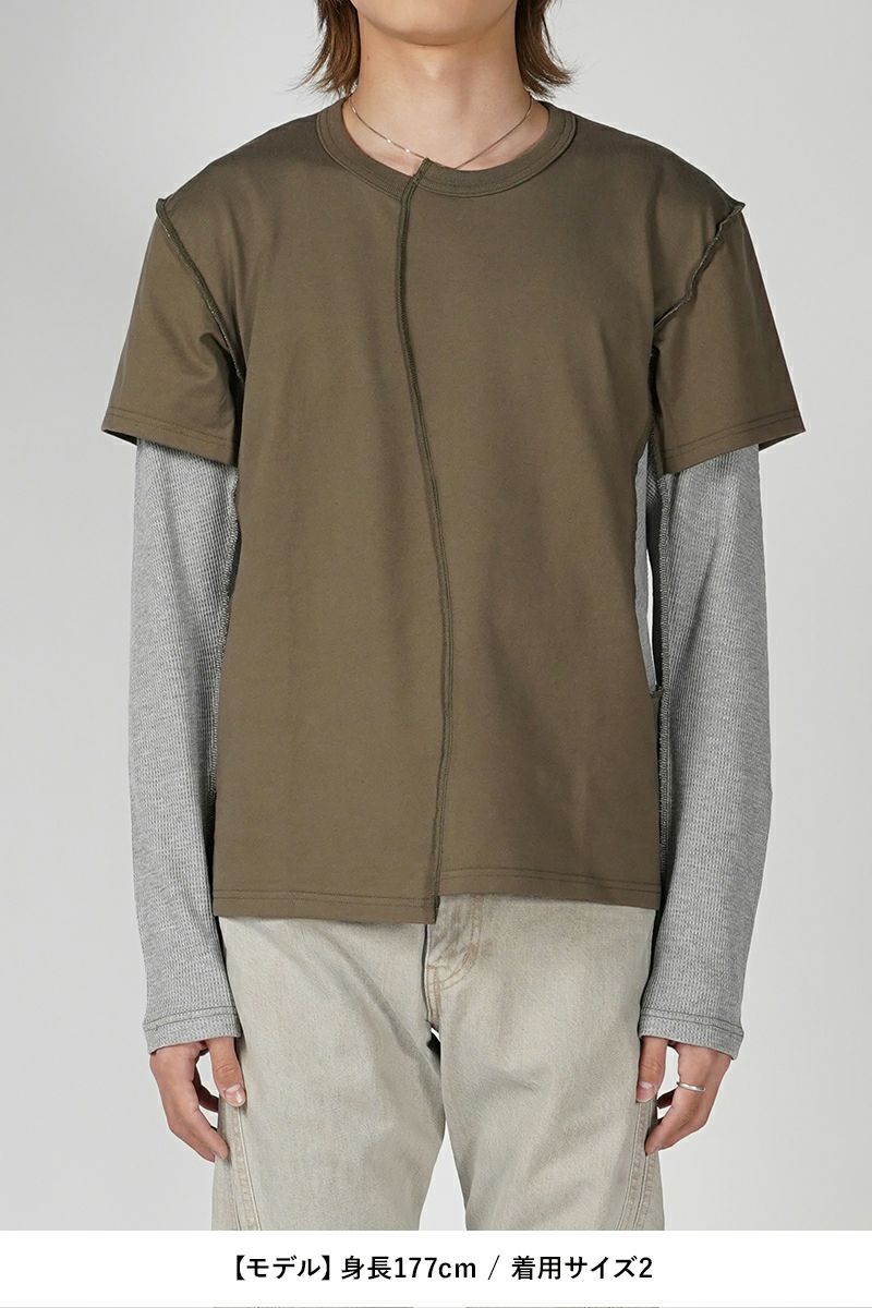 NVRFRGT(ネバーフォーゲット)LAYERED LONG SLEEVE T-SHIRT レイヤード長袖Tシャツ NF241T04 -7