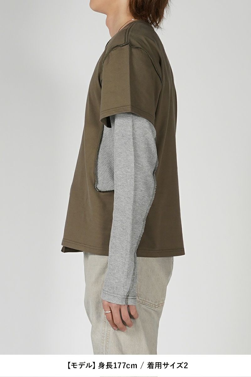 NVRFRGT(ネバーフォーゲット)LAYERED LONG SLEEVE T-SHIRT レイヤード長袖Tシャツ NF241T04 -8