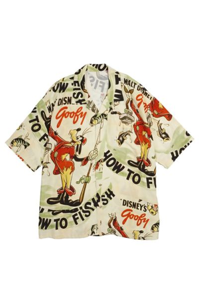 Porter Classic(ポータークラシック)DISNEY V/P PC ALOHA COLLECTION ALOHA SHIRT / GOOFY 1 ディズニービンテージポスターPCアロハコレクションアロハシャツ グーフィー① PC-024-1911