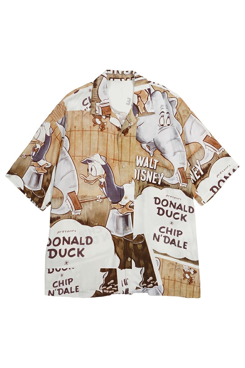 Porter Classic(ポータークラシック)DISNEY V/P PC ALOHA COLLECTION ALOHA SHIRT / DONALD DUCK CHIPN' DALE ディズニービンテージポスターPCアロハコレクションアロハシャツ ドナルドダック・チップ&デール PC-024-2706