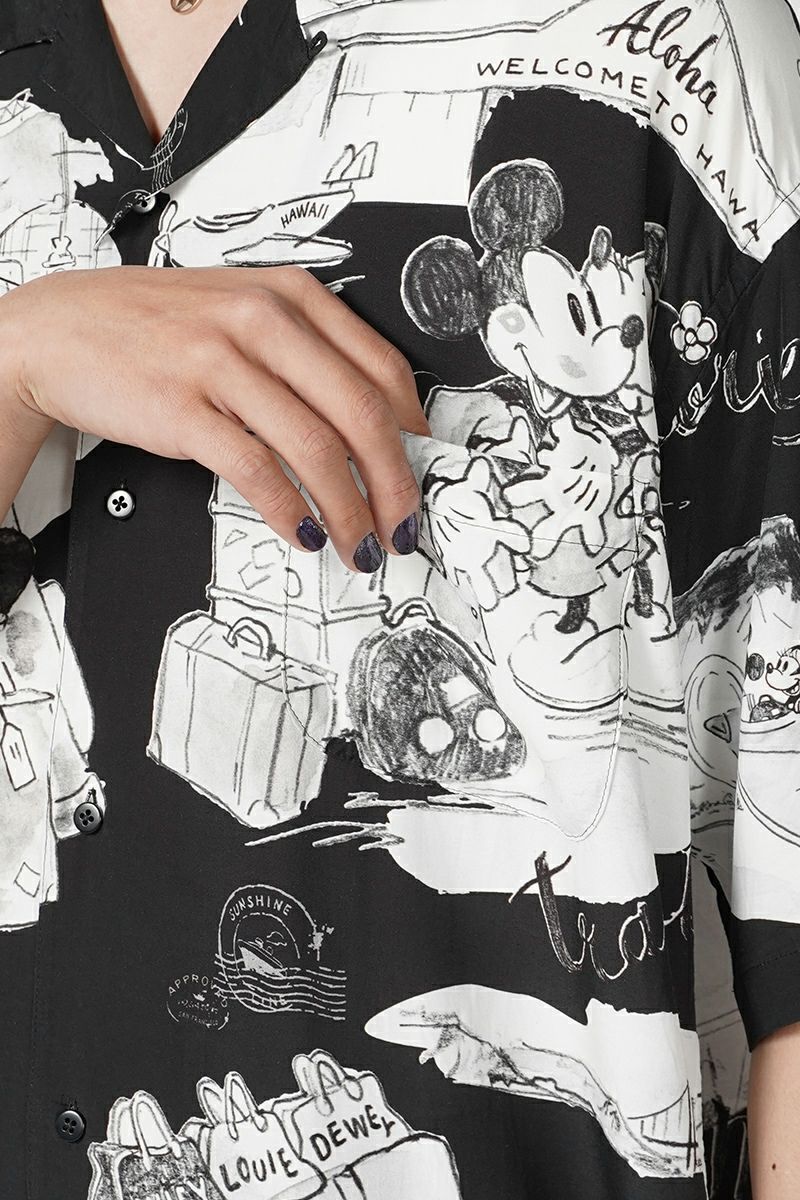 Porter Classic(ポータークラシック)DISNEY M&F PC ORIGINAL ART ALOHA COLLECTION ALOHA SHIRT TRAVEL MEMORIES ディズニーミッキー&フレンズPCオリジナルアートアロハコレクションアロハシャツ トラベルメモリーズ PC-024-2708 -2