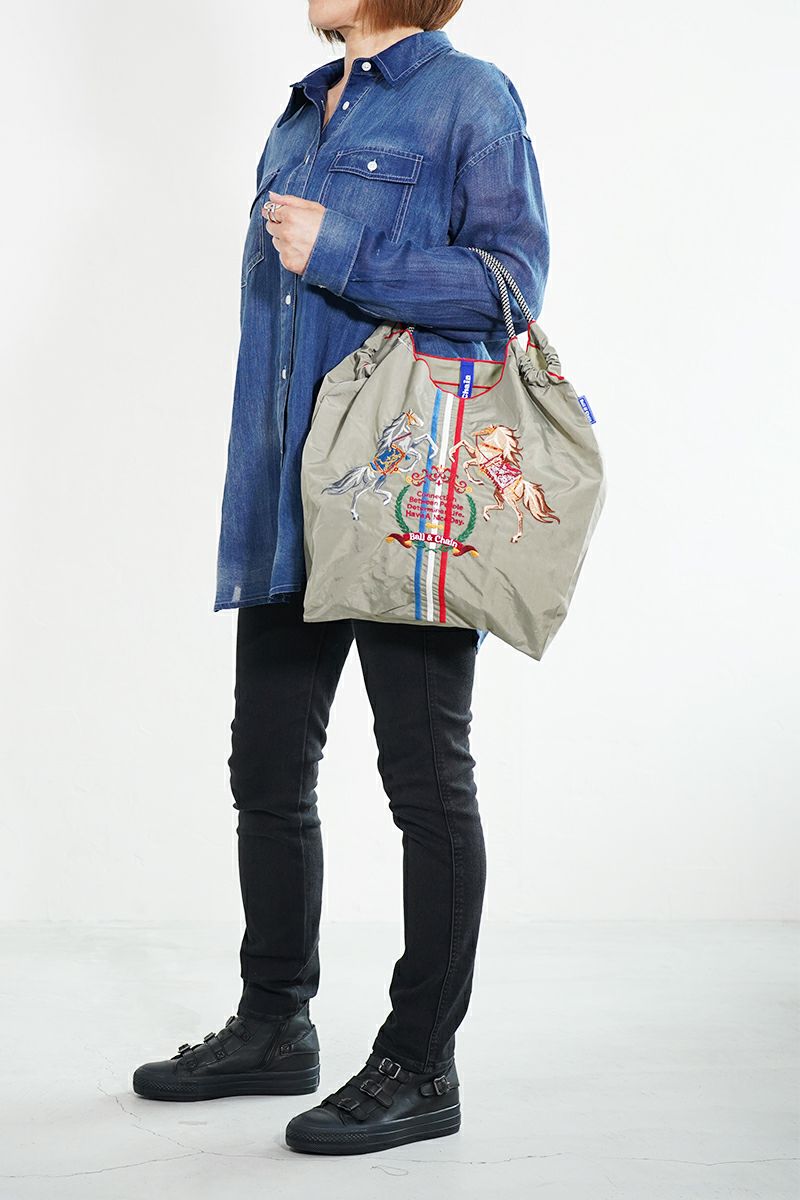 Ball & Chain(ボールアンドチェーン)TWO HORSE (M) ショッピングバック トートバッグ 301024 -12