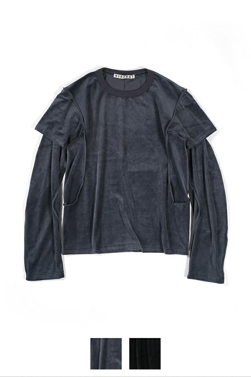 NVRFRGT(ネバーフォーゲット)VELOUR DOUBLE LAYER LONG SLEEVE T-SHIRT ベロアダブルレイヤー長袖Tシャツ NF242T08
