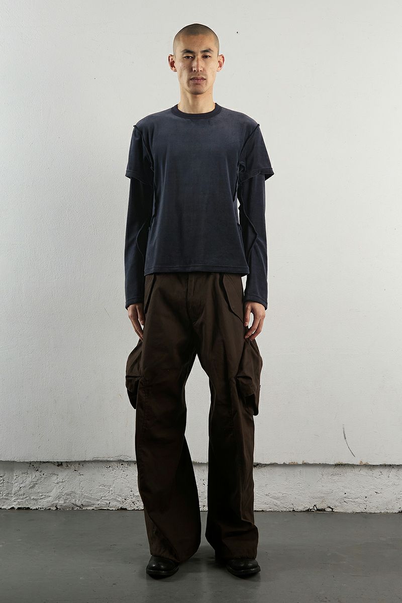 NVRFRGT(ネバーフォーゲット)VELOUR DOUBLE LAYER LONG SLEEVE T-SHIRT ベロアダブルレイヤー長袖Tシャツ NF242T08 -1