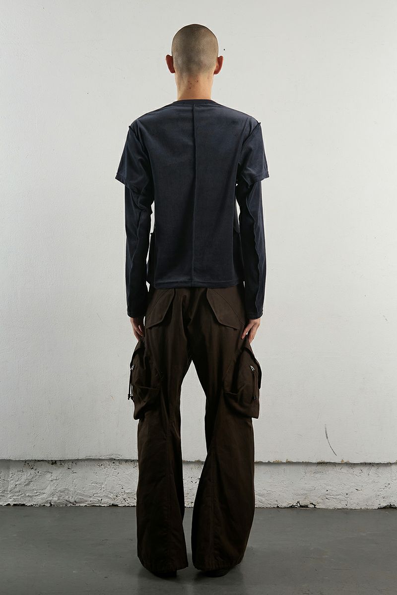 NVRFRGT(ネバーフォーゲット)VELOUR DOUBLE LAYER LONG SLEEVE T-SHIRT ベロアダブルレイヤー長袖Tシャツ NF242T08 -3