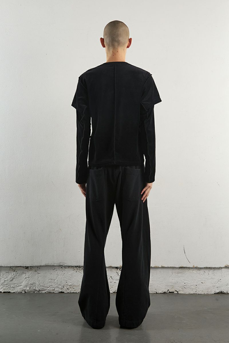 ＜NVRFRGT＞ ベロア ダブルレイヤー ロングスリーブ Tシャツ NVRFRGT(ネバーフォーゲット) | グラフペーパー,フレッシュ
