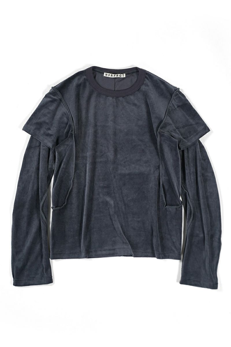 NVRFRGT(ネバーフォーゲット)VELOUR DOUBLE LAYER LONG SLEEVE T-SHIRT ベロアダブルレイヤー長袖Tシャツ NF242T08 -7