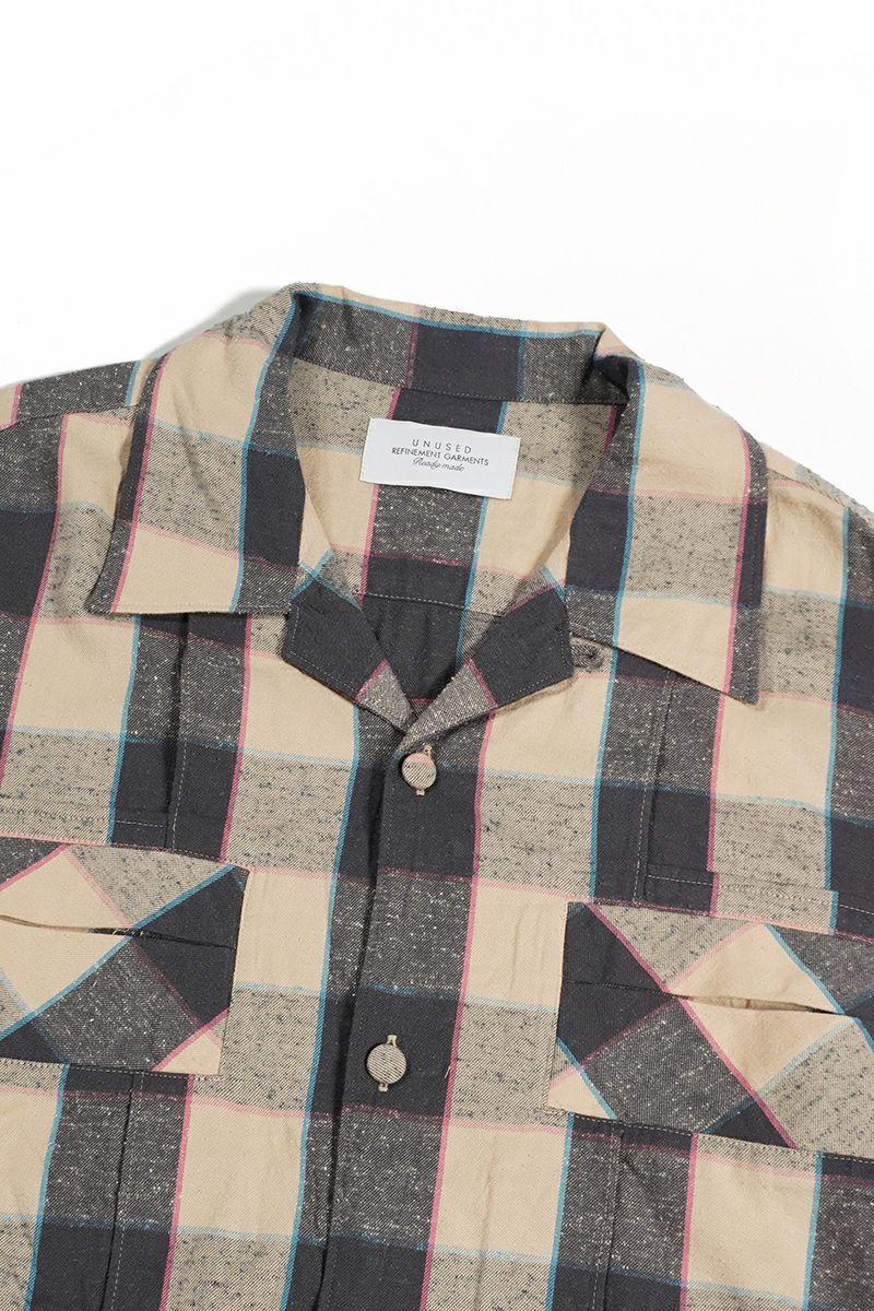 UNUSED(アンユーズド)Long sleeve check shirt 長袖チェックシャツ US2468 -3