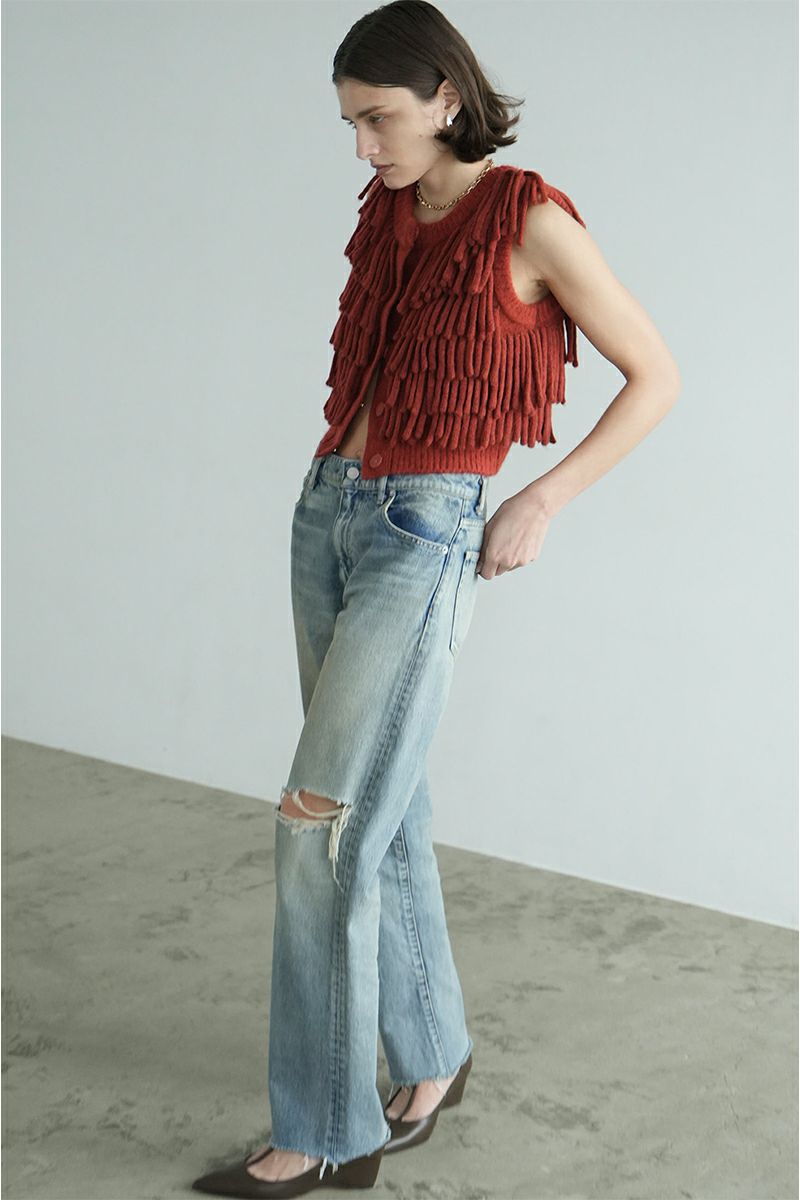 CLANE(クラネ)W FACE FRINGE KNIT VEST ダブルフェイスフリンジニットベスト 17106-2082 -4