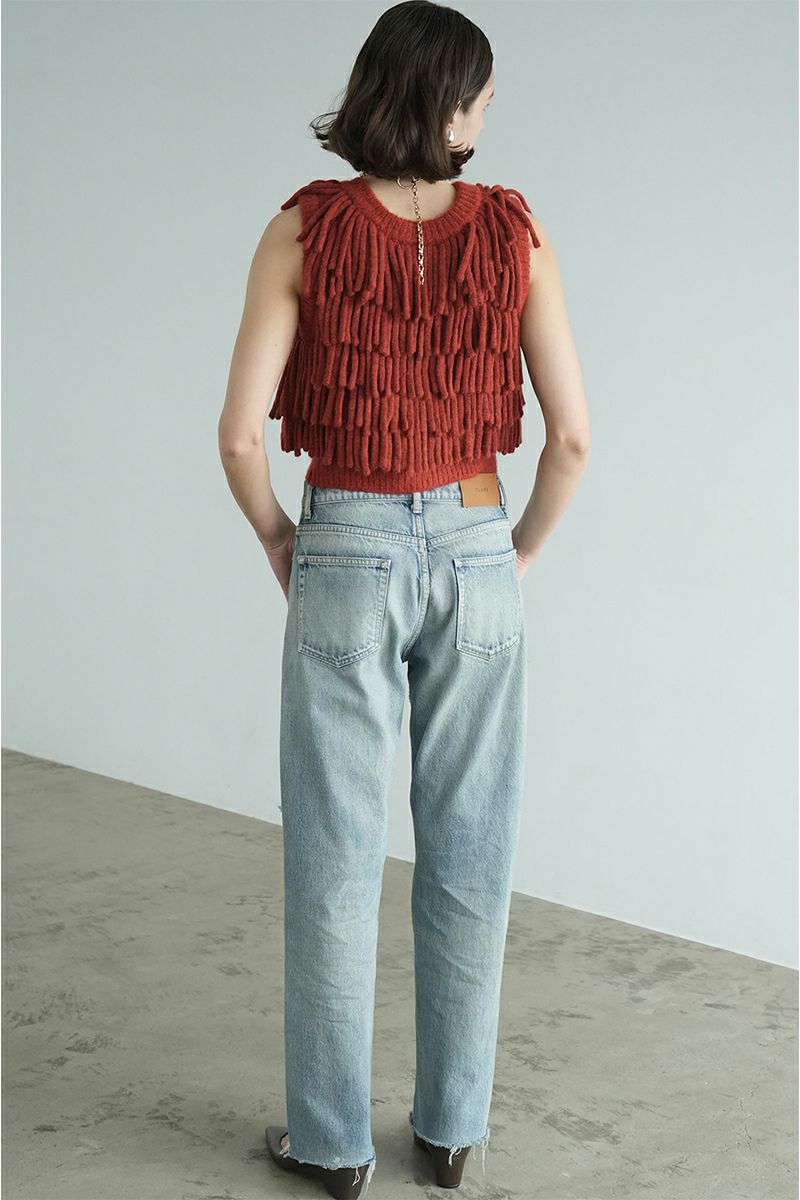 CLANE(クラネ)W FACE FRINGE KNIT VEST ダブルフェイスフリンジニットベスト 17106-2082 -5