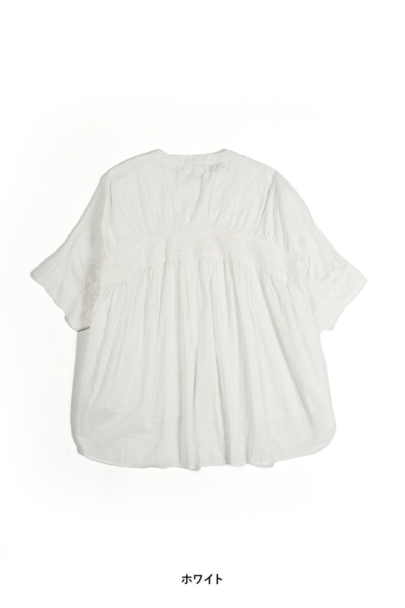 PORTE (ポルト)【広告掲載商品】<br>ブラウス バックギャザー刺繍 500-88504 -12