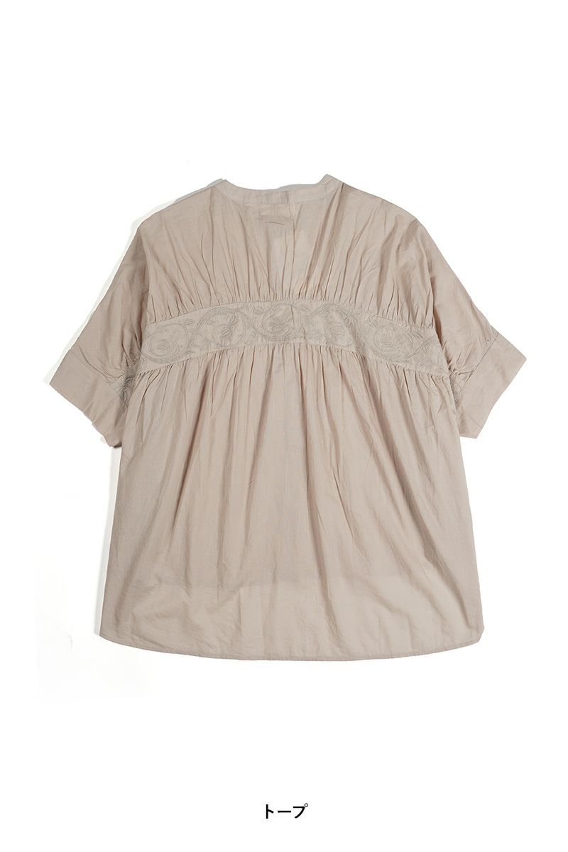 PORTE (ポルト)【広告掲載商品】<br>ブラウス バックギャザー刺繍 500-88504 -14