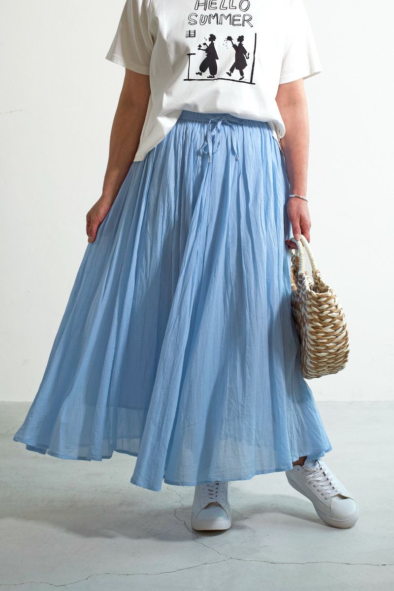 PORTE (ポルト)【広告掲載商品】<br>ギャザースカート 綿ボイル 78501 -1