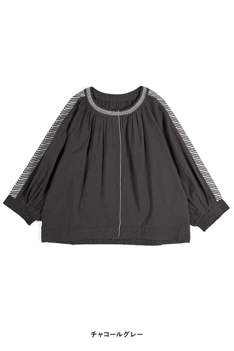 PORTE (ポルト)【広告掲載商品】<br>綿麻刺繍スリーブブラウス 88503 -12