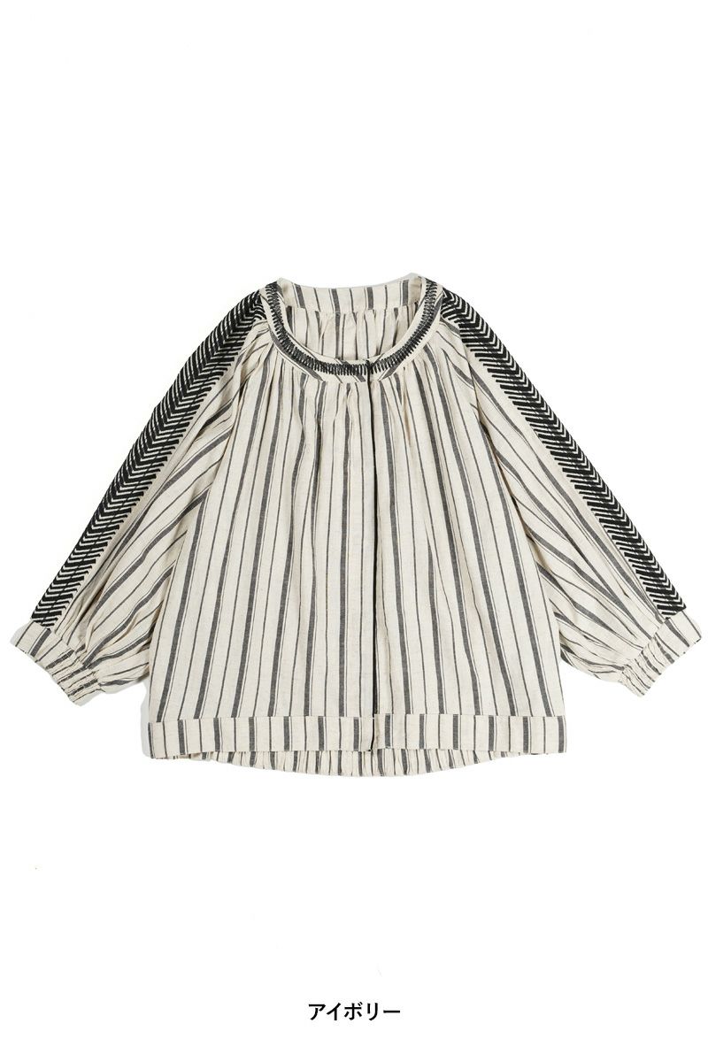 PORTE (ポルト)【広告掲載商品】<br>綿麻刺繍スリーブブラウス 88503 -13