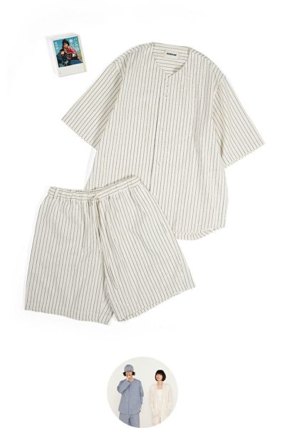 NOWHAW【10】NOWHAW nitegame pajama #white_stripe & book #5 -16