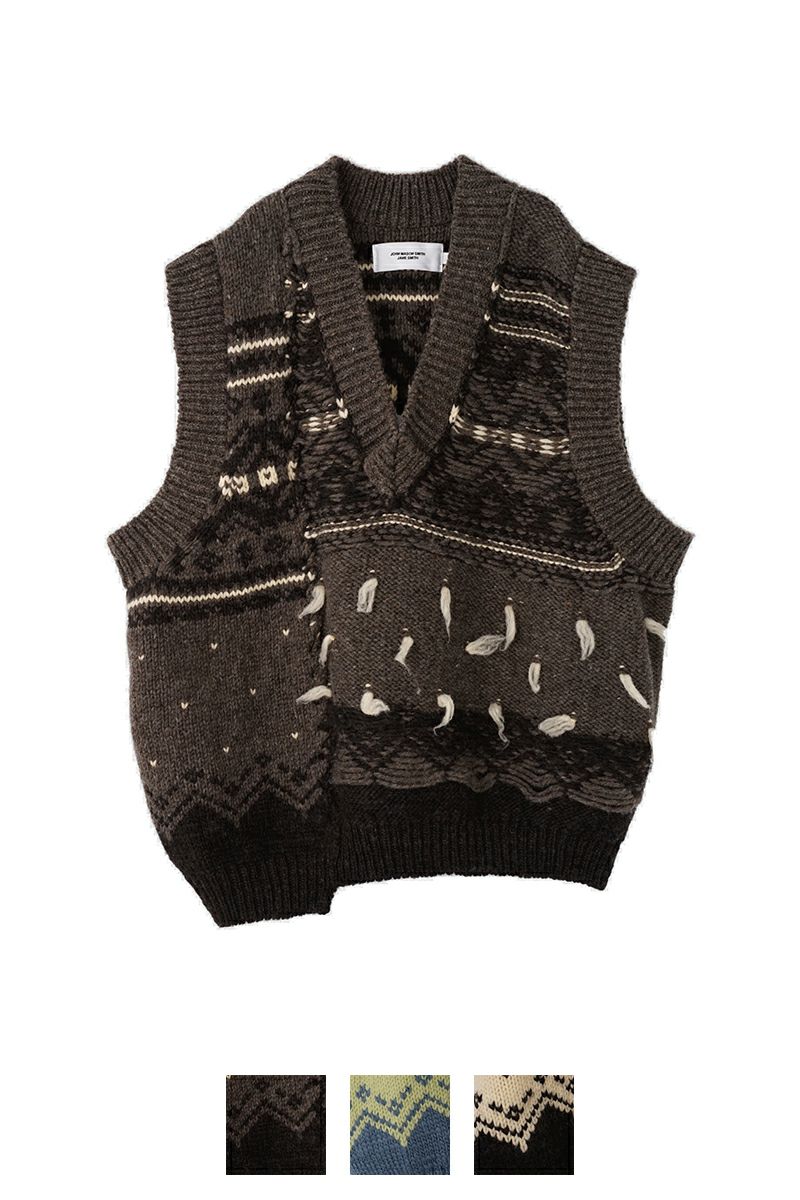 JANE SMITH(ジェーンスミス)3G OVERSIZED CANAADIAN SWEATER VEST 23WKN-#917S