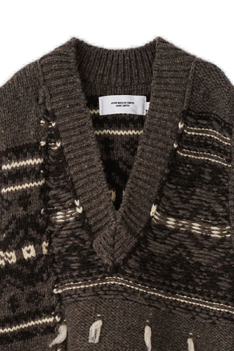 JANE SMITH(ジェーンスミス)3G OVERSIZED CANAADIAN SWEATER VEST 23WKN-#917S -3