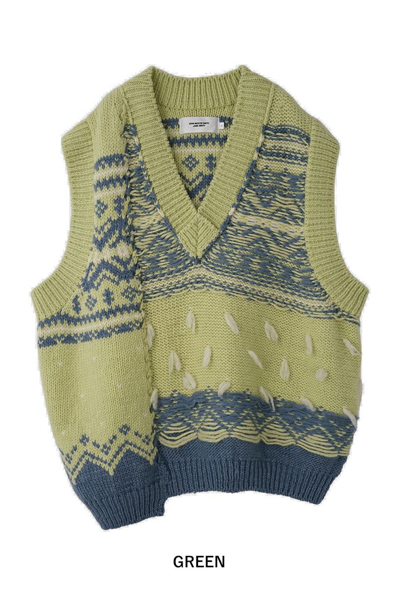 JANE SMITH(ジェーンスミス)3G OVERSIZED CANAADIAN SWEATER VEST 23WKN-#917S -10