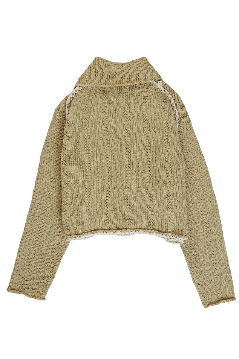 JANE SMITH(ジェーンスミス)3G SPREAD COLLAR CROPPED CARDIGAN スプレッドカラー クロップド カーディガン 23WKN-#127L -2
