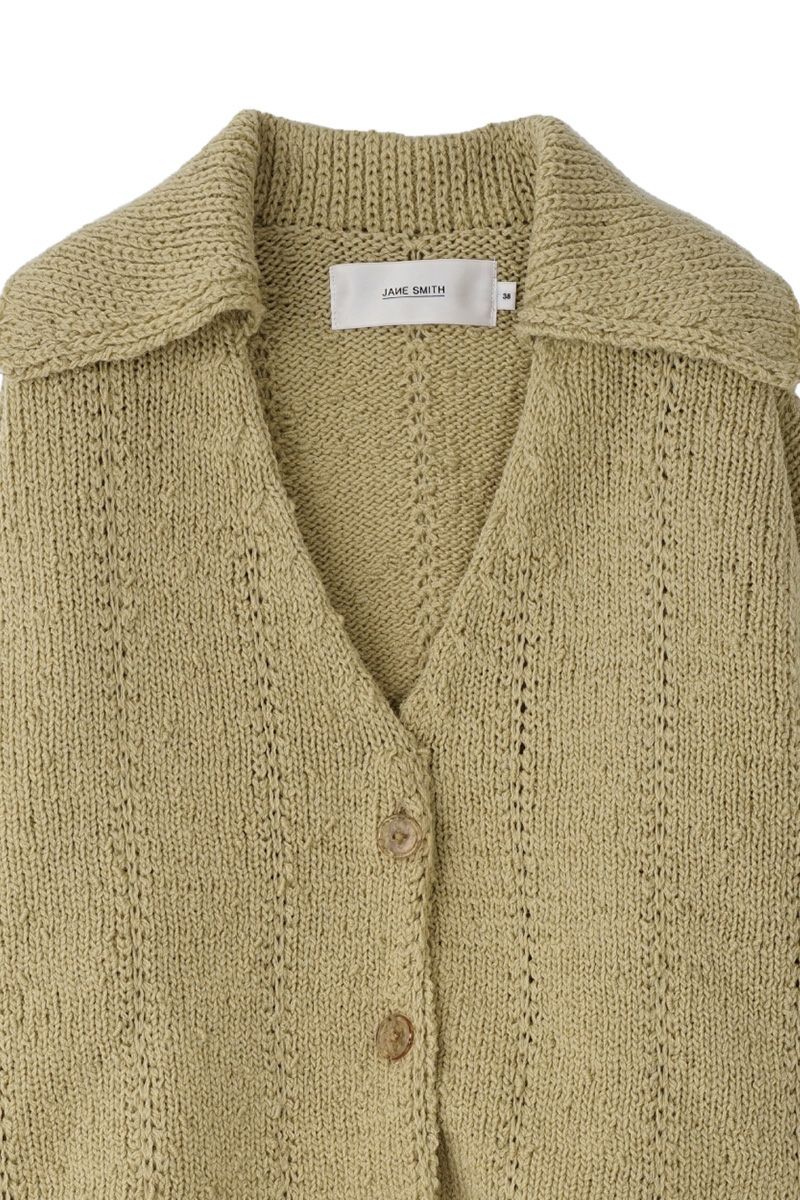 JANE SMITH(ジェーンスミス)3G SPREAD COLLAR CROPPED CARDIGAN スプレッドカラー クロップド カーディガン 23WKN-#127L -3