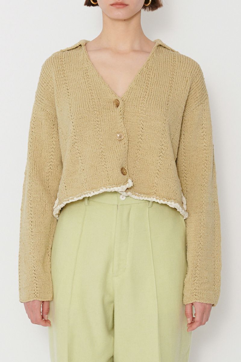 JANE SMITH(ジェーンスミス)3G SPREAD COLLAR CROPPED CARDIGAN スプレッドカラー クロップド カーディガン 23WKN-#127L -5