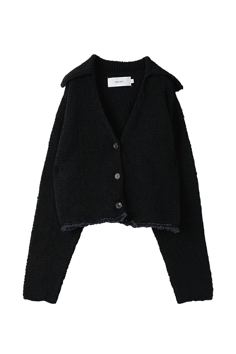 JANE SMITH(ジェーンスミス)3G SPREAD COLLAR CROPPED CARDIGAN スプレッドカラー クロップド カーディガン 23WKN-#127L -11