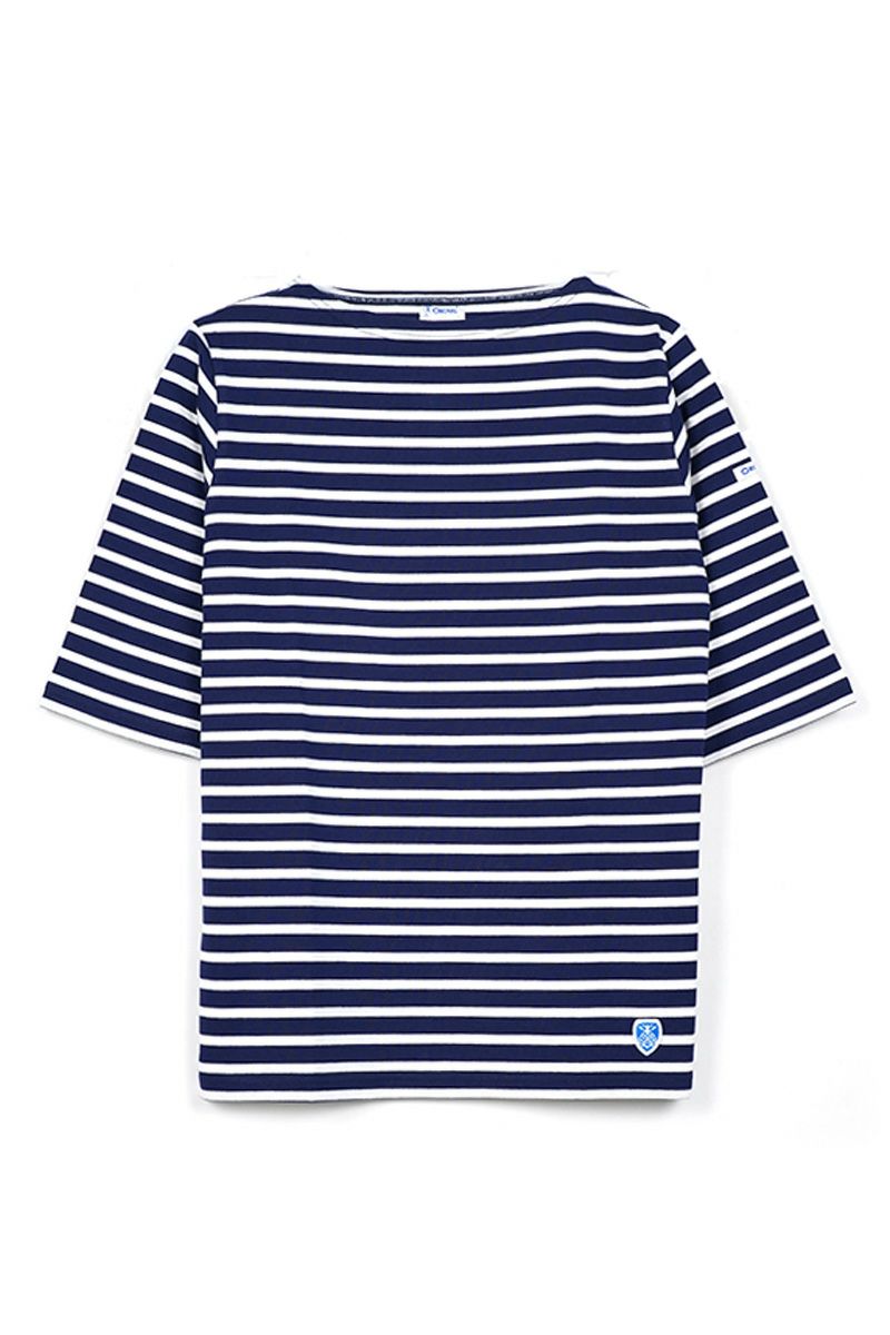 ORCIVAL(オーシバル)40/2 ボートネックハーフスリーブ ボーダー　BOATNECK HALFSLEEVE BORDER OR-C0136 BFJ -7