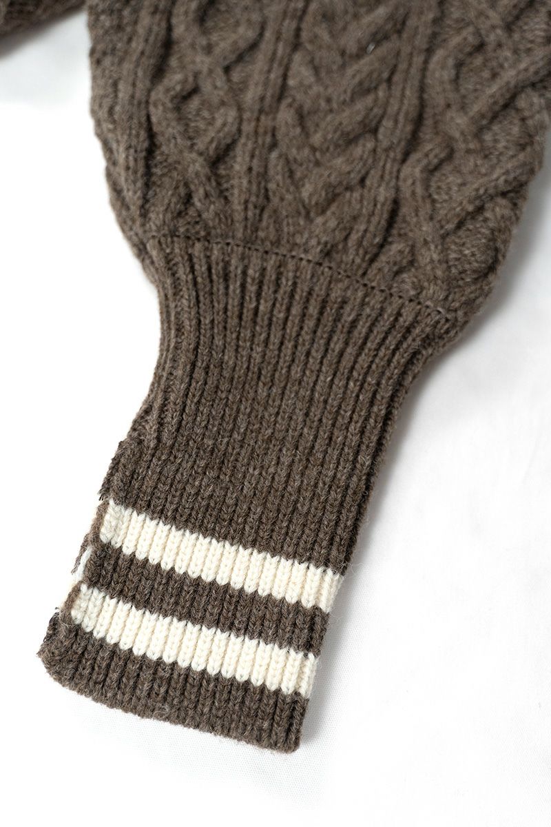 JANE SMITH(ジェーンスミス)5G ARAN SLEEVE SWEATER 23WKN-#921S -3
